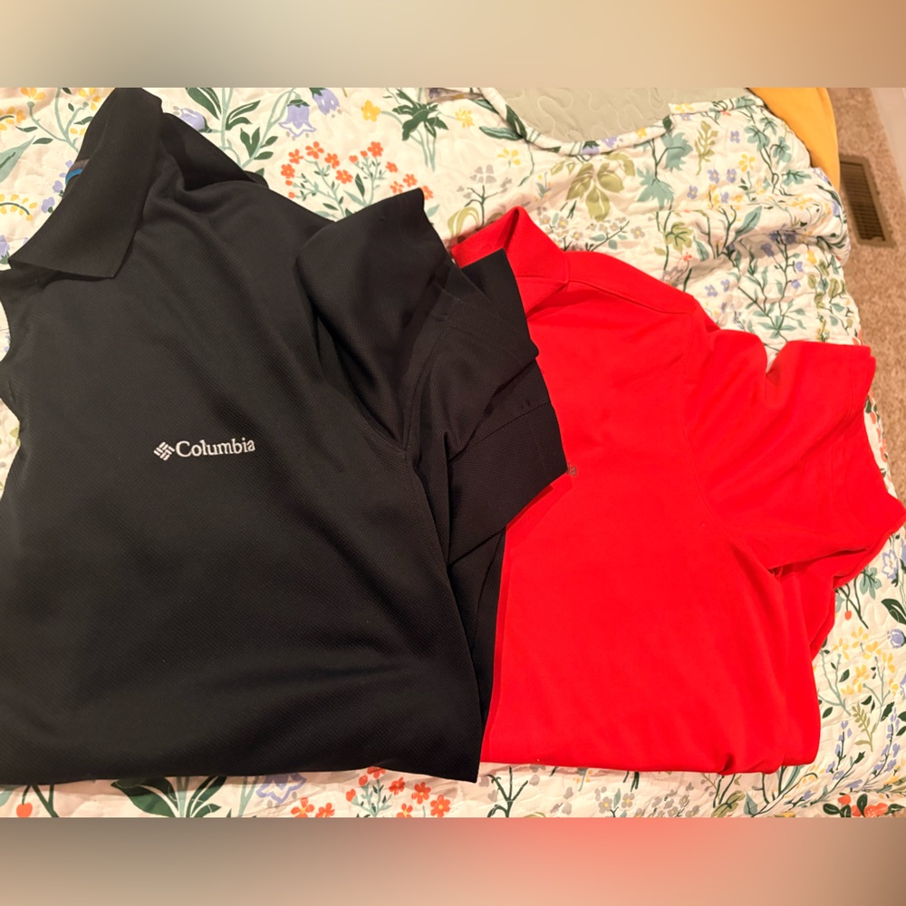 Columbia Black and Red Performance Shirts
